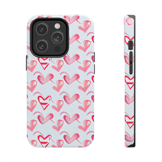 Pink Heart Tough Phone Case