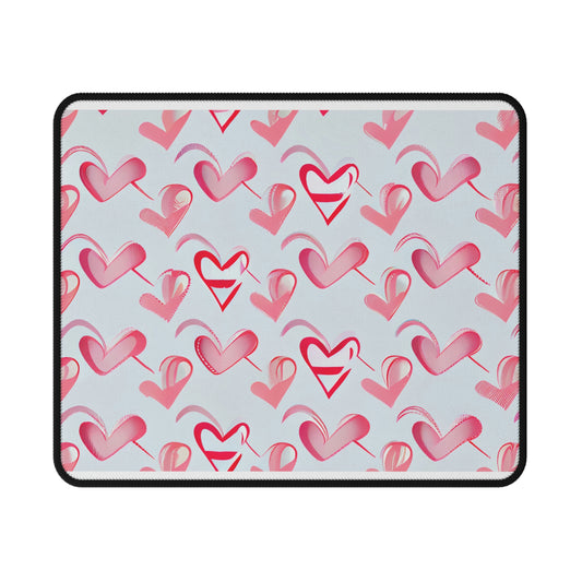 Pink Heart Non-Slip Mouse Pad