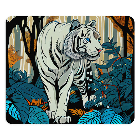 White Tiger Mouse Pad